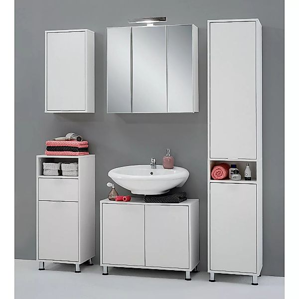 FMD Badezimmerspiegelschrank Badezimmerschrank 36,7x32,9x90,4 cm Weiß günstig online kaufen