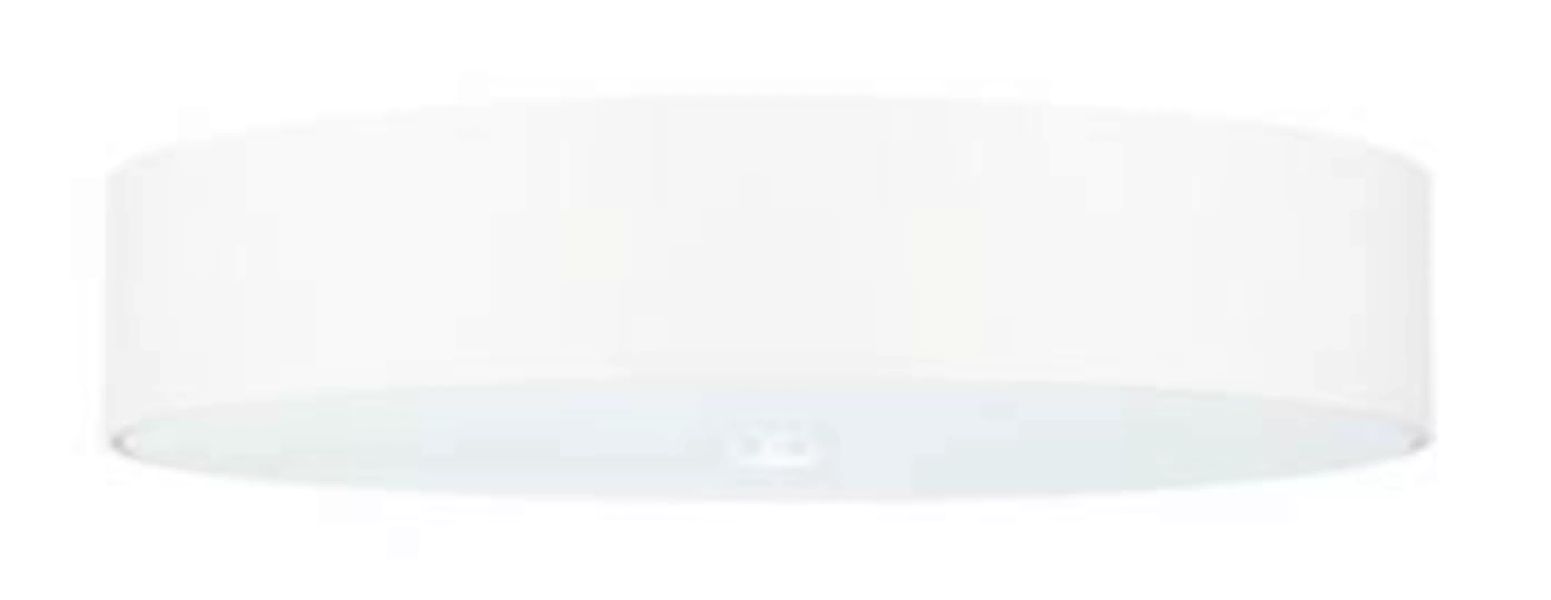 Deckenlampe rund Ø 50 cm Weiß Stoff Glas blendarm 5x E27 günstig online kaufen