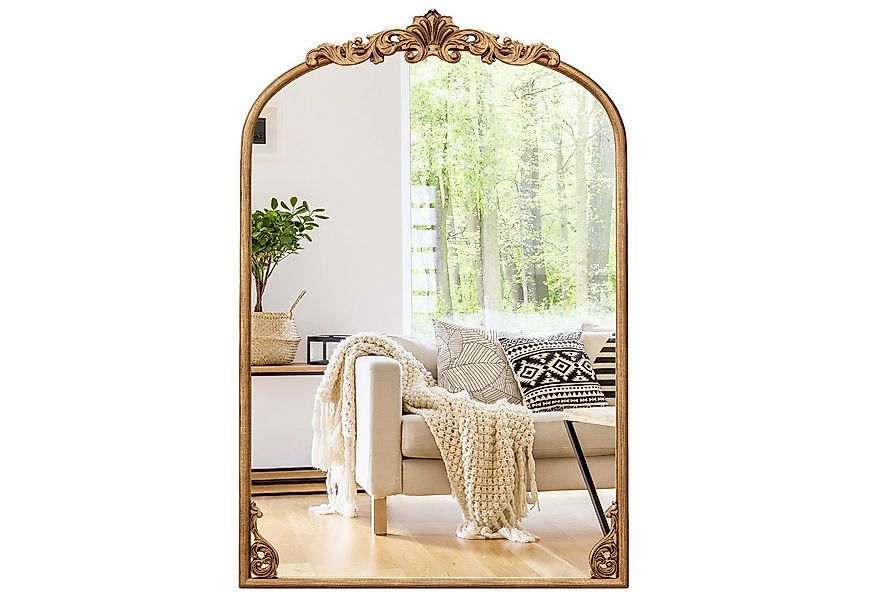 COSTWAY Dekospiegel, Traditioneller Vintage-Barockspiegel mit Metallrahmen günstig online kaufen