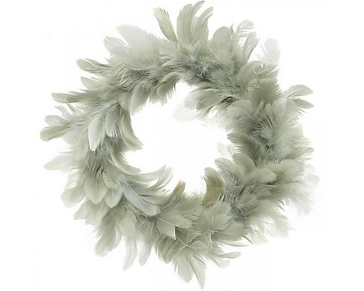 Exner GmbH Garten- & Wohnaccessoires Dekokranz Federkranz Hellgrau Rund Dek günstig online kaufen