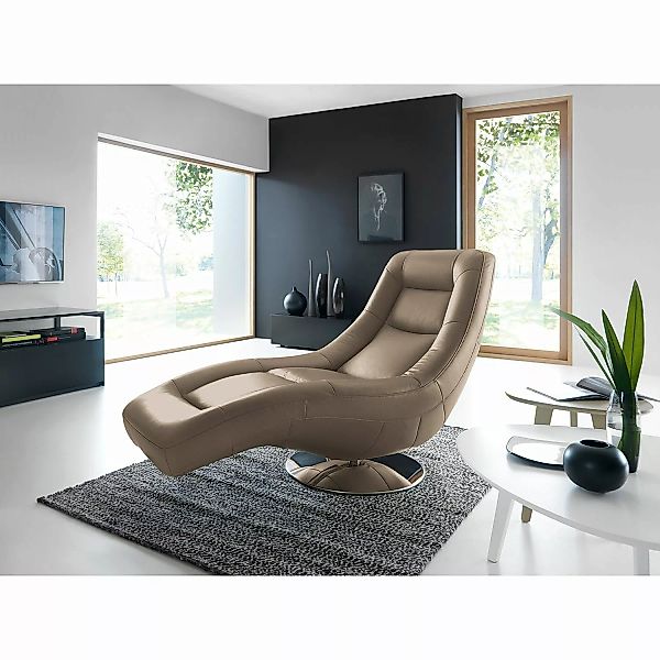 home24 loftscape Relaxliege Colima Schlamm Echtleder mit Relaxfunktion 88x1 günstig online kaufen