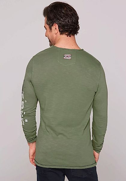 CAMP DAVID Langarmshirt, mit offenen Kanten günstig online kaufen