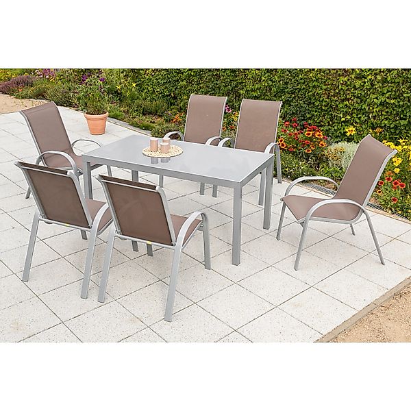 Gartenmöbel-Set Amalfi 7-tlg. Taupe günstig online kaufen