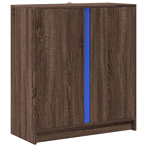 vidaXL LED-Sideboard Braun Eichen-Optik 77x34x85 cm Holzwerkstoff 852137 günstig online kaufen