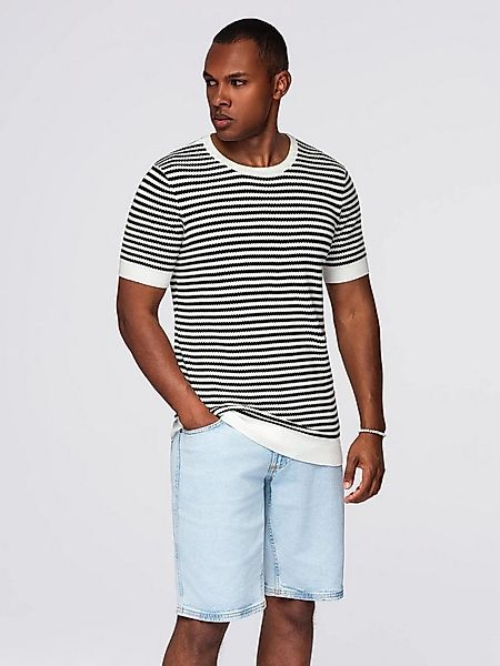 THÉÂTRE D OMBRES T-Shirt Gestreiftes Herren-T-Shirt mit durchbrochener Stru günstig online kaufen