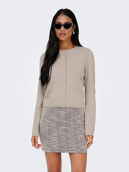 ONLY Strickjacke ONLLOYAL LIFE LS O-NECK BUT CAR KNT NOOS gerippte Ärmelbün günstig online kaufen