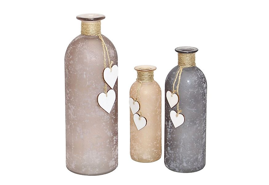 Dekoleidenschaft Tischvase "Flasche" aus satiniertem Glas, Blumenvase, Glas günstig online kaufen