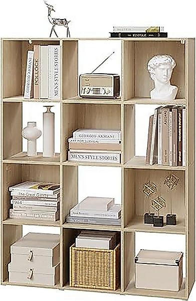 EUGAD Bücherregal, 1-tlg., 4 Ebenen, mit 12 Fächern, freistehendes Würfelre günstig online kaufen