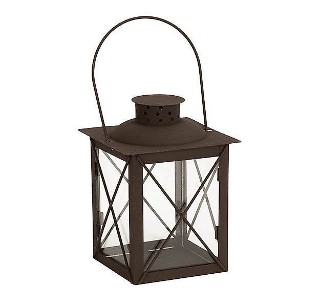 Posiwio Windlicht Kleine Laterne WINSTON braun dunkelbraun Metalllaterne H1 günstig online kaufen