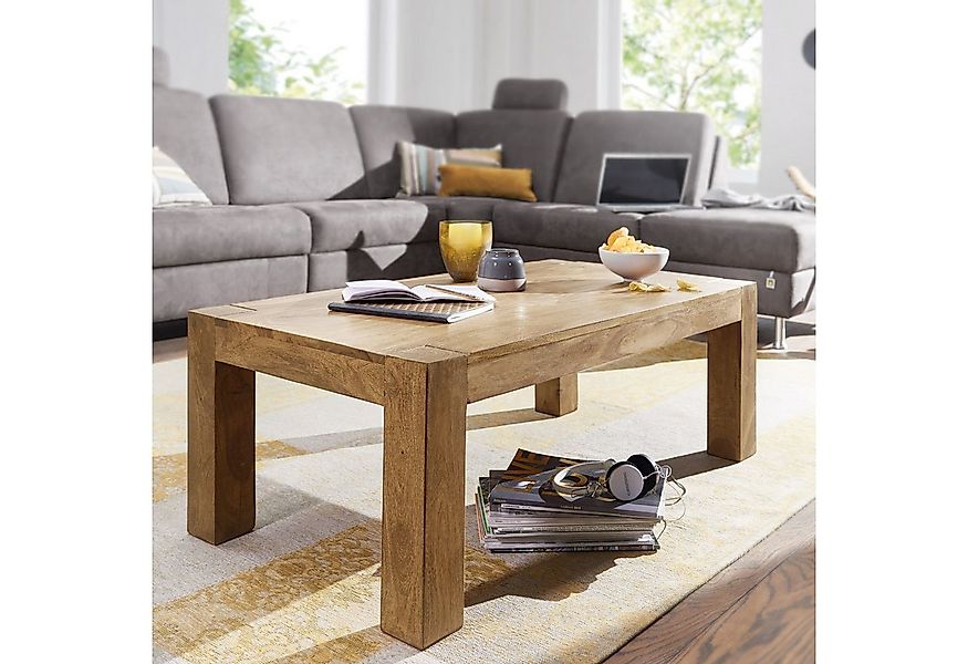 FINEBUY Couchtisch SuVa2396_1 Massivholz 110cm · Rechteckiger Landhaus Wohn günstig online kaufen