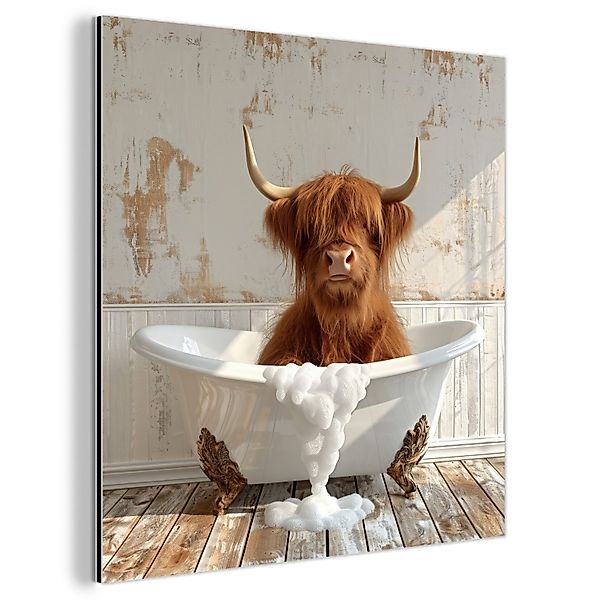 MuchoWow Metallbild Schottischer Highlander - Badewanne günstig online kaufen