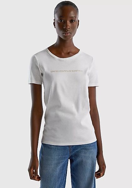 United Colors of Benetton T-Shirt, (1 tlg.), mit glitzerndem Druck günstig online kaufen