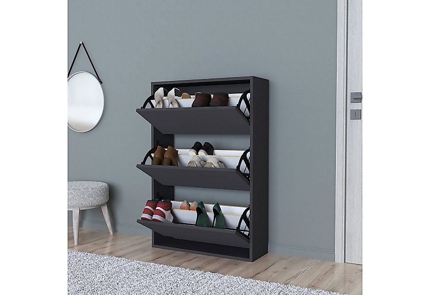 en.casa Schuhschrank »Aurskog« mit Kipptüren 110x735x24cm günstig online kaufen