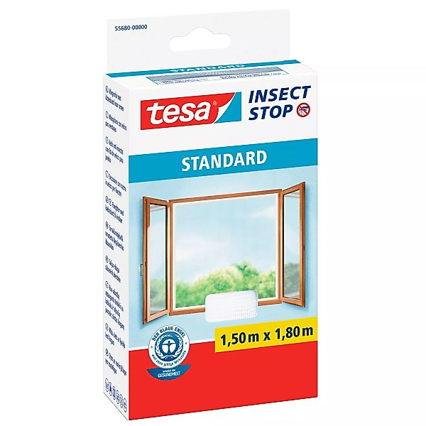 Tesa Insect Stop Fliegengitter Standard mit Klettband 180 cm x 150 cm Weiß günstig online kaufen
