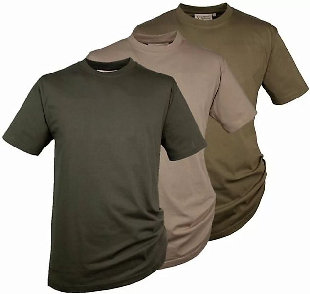 Hubertus® Hunting T-Shirt T-Shirts im 3er-Pack schilf/oliv/beige Jagdshirts günstig online kaufen