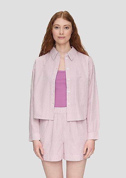 QS Langarmbluse Bluse Gestreiftes Baumwollhemd (1-tlg) günstig online kaufen