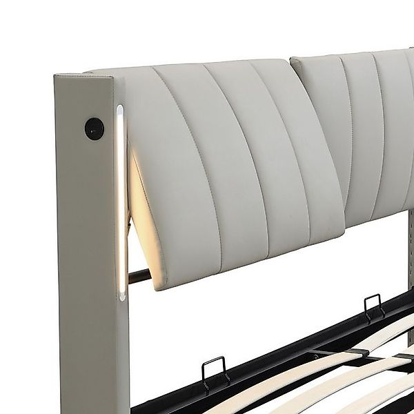HAUSS SPOLE Polsterbett 180x200cm mit USB-Anschluss, LED, verstellbares Kop günstig online kaufen