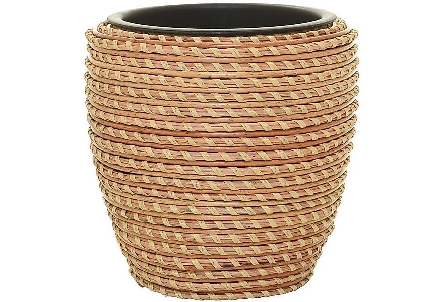 VIVANNO Blumentopf Rattan MASTELLO Rund - Natur Geflochten (1 St), 24x24 cm günstig online kaufen
