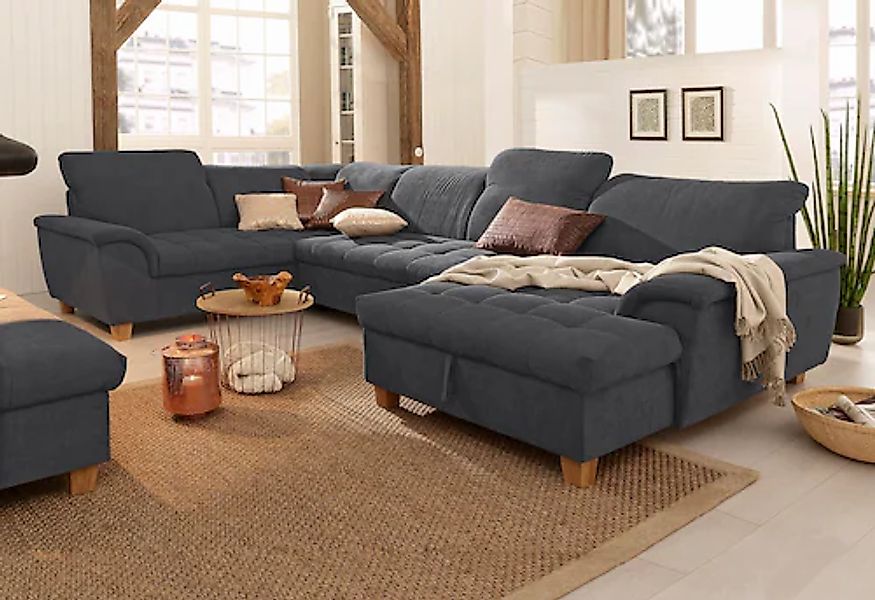 Home affaire Wohnlandschaft »Lyla U-Form« wahlweise mit Rückenfunktion und günstig online kaufen