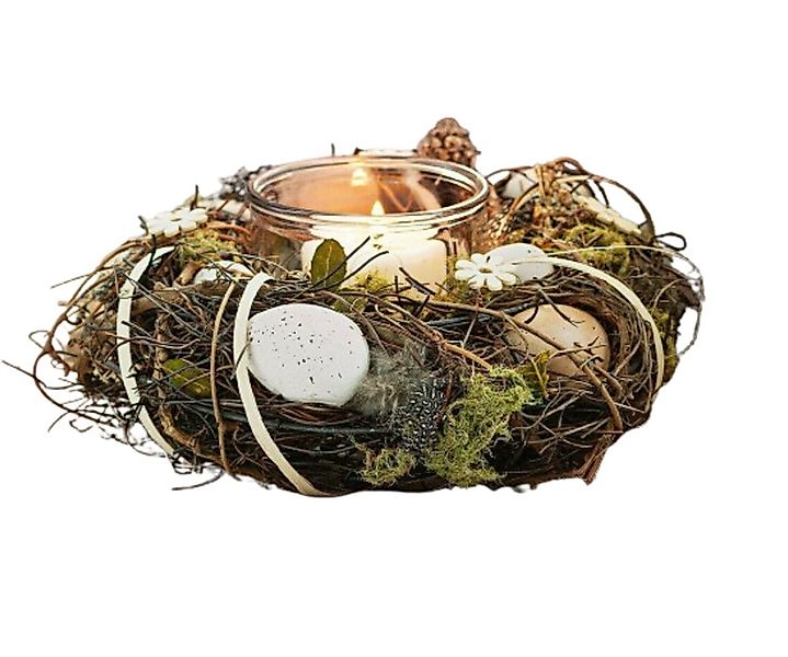 Home-trends24.de Osternest Osterkranz Windlicht Kranz Tischdeko Osterdeko O günstig online kaufen