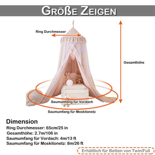 BTTO Moskitonetz Kinderbett Moskitonetz mit Pompon,Deckenmontiertes,Doppell günstig online kaufen