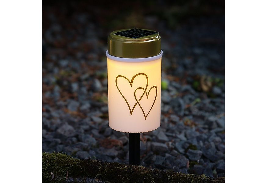 MARELIDA LED-Kerze LED Solar Grablicht Grabkerze Herz Grableuchte H: 12cm r günstig online kaufen