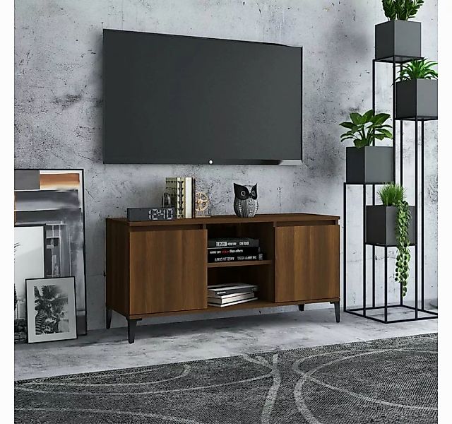 vidaXL TV-Schrank TV-Schrank mit Metallbeinen Braun Eichen-Optik 103,5x35x5 günstig online kaufen