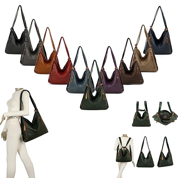 ITALYSHOP24 Schultertasche Damen Rucksack Handtasche Schultertasche, günstig online kaufen