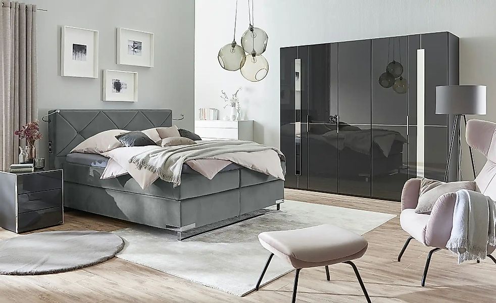 Musterring Boxspringbett Premiumversion Dubai ¦ grau ¦ Maße (cm): B: 177 H: günstig online kaufen