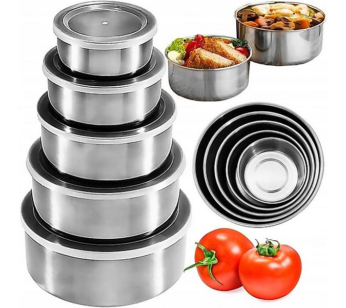 LA CUTE Aufbewahrungsdose 5-teiliges Set aus Edelstahl zur Lebensmittelaufb günstig online kaufen