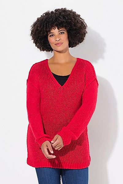 Angel of Style Strickpullover Pullover oversized Ballonärmel V-Ausschnitt. günstig online kaufen