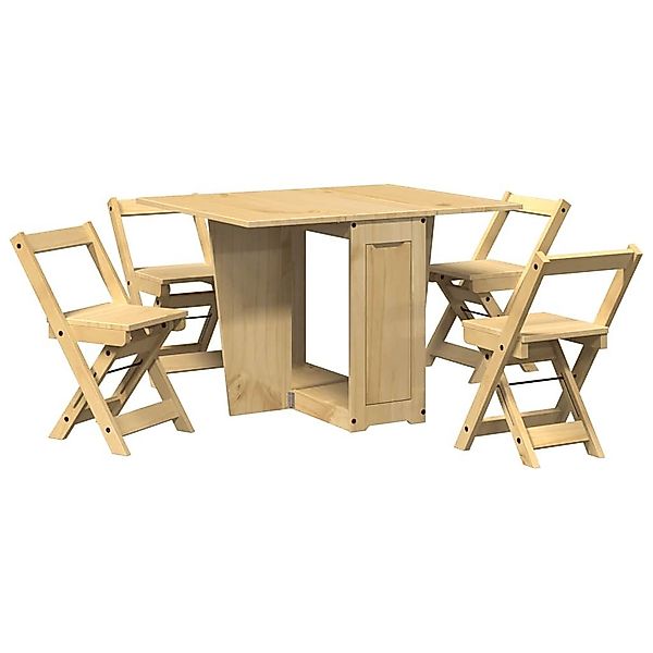 vidaXL Essgruppe 5-tlg. Butterfly-Esstisch-Set Corona Wachsbraun günstig online kaufen