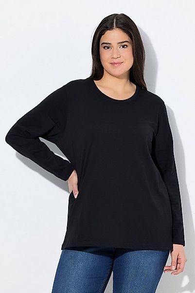 Ulla Popken T-Shirt Shirt Relaxed Rundhalsausschnitt Langarm günstig online kaufen