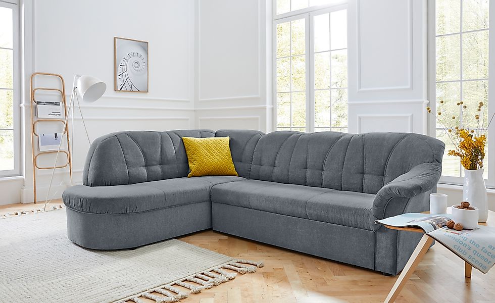 DOMO collection Ecksofa »Pegnitz, elegante Rückensteppung, zeitlose Formens günstig online kaufen
