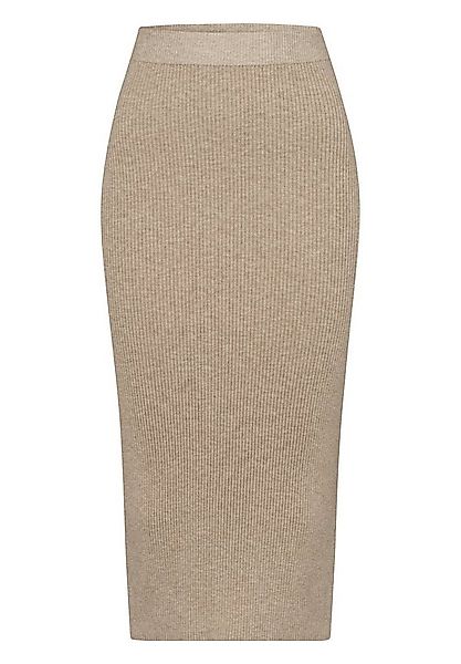 Les Lunes Bleistiftrock Rosie Rippstruktur, Midi-Länge, Seitenschlitz, Tunn günstig online kaufen