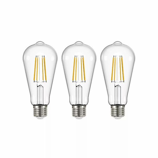 LED-Leuchtmittel Filament klar E27 3,8W 2700K 806lm 3er-Set günstig online kaufen