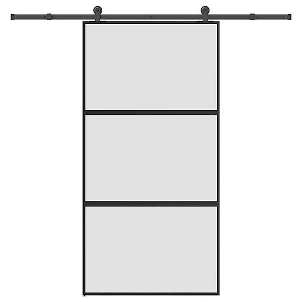 vidaXL Schiebetür mit Beschlag 102,5x205 cm Hartglas & Aluminium 3332940 günstig online kaufen