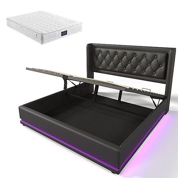 Gotagee Polsterbett Stauraumbett Doppelbett 160x200 cm PU Stauraumbett Mit günstig online kaufen