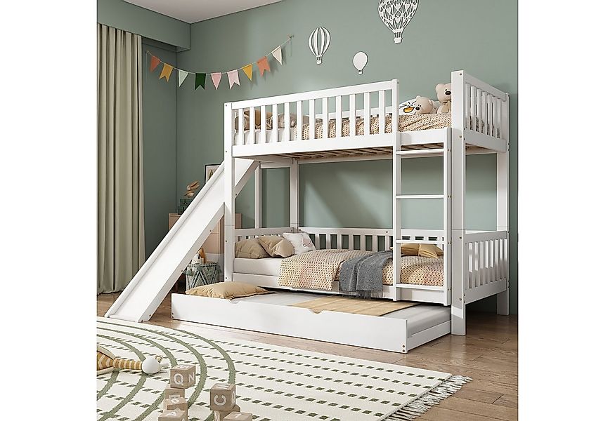 TavilaEcon Etagenbett Kinderbett mit Rollbett, Fallschutzgitter, Rutsche un günstig online kaufen