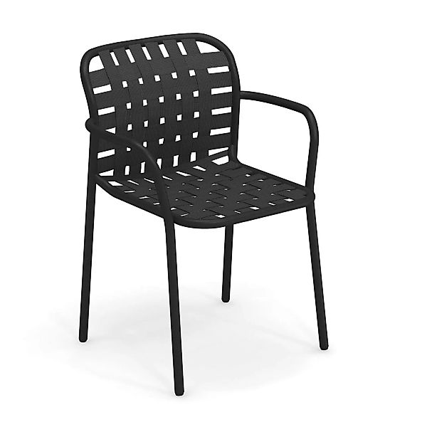 emu - Yard Gartenarmlehnstuhl - schwarz, grauschwarz/Sitz elastische Gurte günstig online kaufen