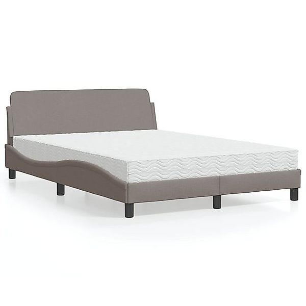 vidaXL Bett, Bett mit Matratze Taupe 140x190 cm Stoff günstig online kaufen