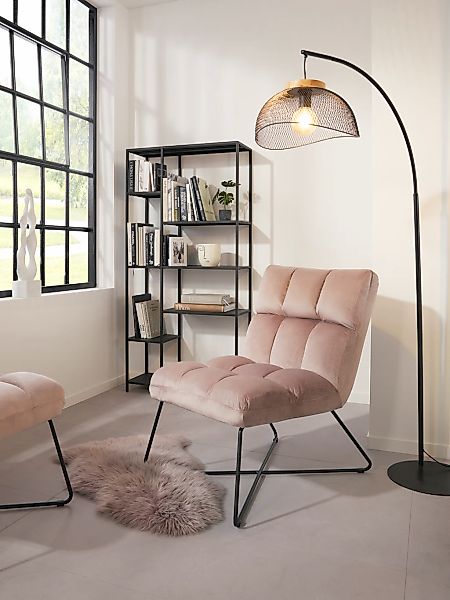 ACTONA GROUP Loungesessel 1, Samtvelours und quadratische Steppnähte, versc günstig online kaufen