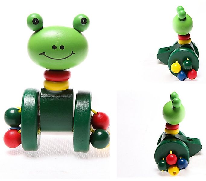 CLTYQ Nachziehtier Holz-Ziehfrosch,Schiebespielzeug ab 1 Jahr,Lernspielzeug günstig online kaufen
