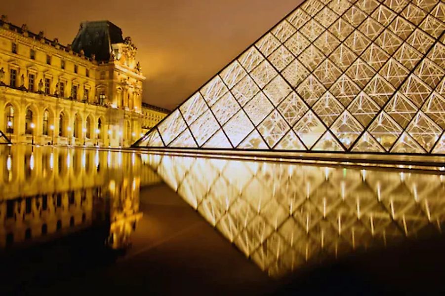 Papermoon Fototapete »PARIS-LOUVRE FRANKREICH STADT KUNST MUSEUM PYRAMIDE« günstig online kaufen