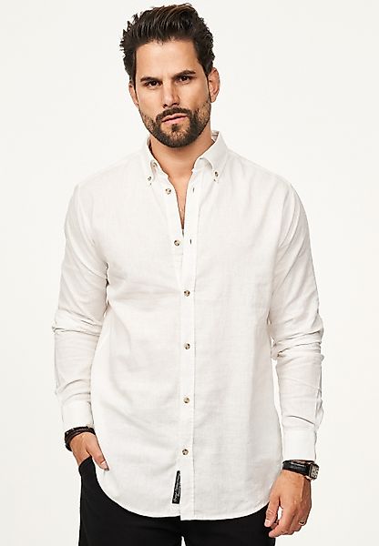 behype Langarmhemd aus Leinen im Regular-Fit günstig online kaufen
