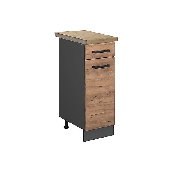 Vicco Küchenunterschrank R-Line Goldkraft Eiche/Anthrazit 30 cm AP Eiche günstig online kaufen