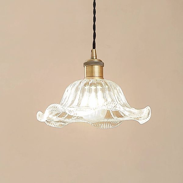 Lindby Pendelleuchte Ludowika, transparent, Glas, Ø25cm, E27 günstig online kaufen