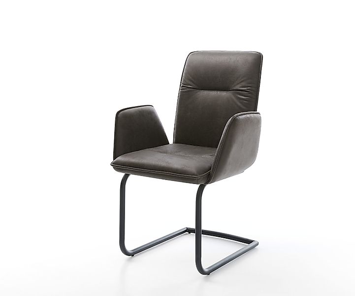 Freischwinger Vinja-Flex Mikrofaser Anthrazit Vintage Freischwinger rund Sc günstig online kaufen