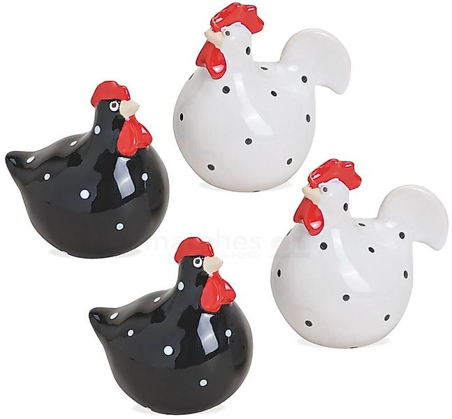 matches21 HOME & HOBBY Dekofigur Hühner Keramik schwarz 4er Set 6 cm (4 St) günstig online kaufen