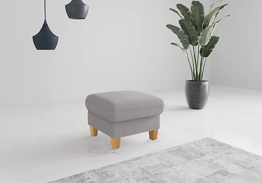 Home affaire Polsterhocker »Rochelle«, (1 St.), Massive 12 cm Holzbeine günstig online kaufen